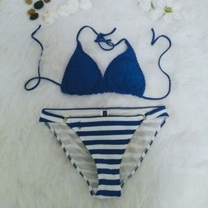 Blue and white ralph lauren bikini set